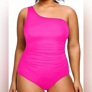 Aqua Eve Swimsuit Sz 22W Adjustable/Removable Strap Ruching Tommy Control